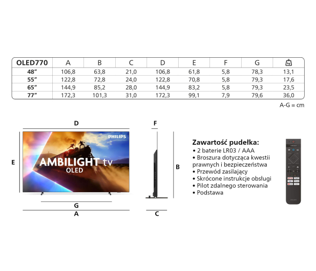 Philips 65OLED770 65" OLED 4K 120 Hz Dolby Atmos Vison - 1357127 - zdjęcie 3